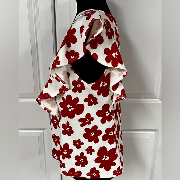 MELLODAY Red Floral Blouse - Picture 2 of 6